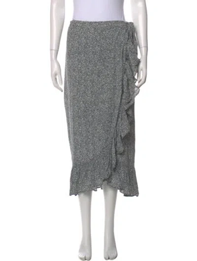 Pre-owned Anine Bing Printed Midi Length Skirt In Black