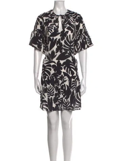 Pre-owned Anine Bing Printed Mini Dress In Black
