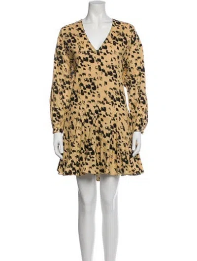 Pre-owned Anine Bing Printed Mini Dress In Green