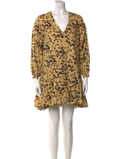 Pre-owned Anine Bing Printed Mini Dress In Neutral