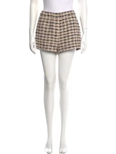 Pre-owned Anine Bing Printed Mini Shorts In White