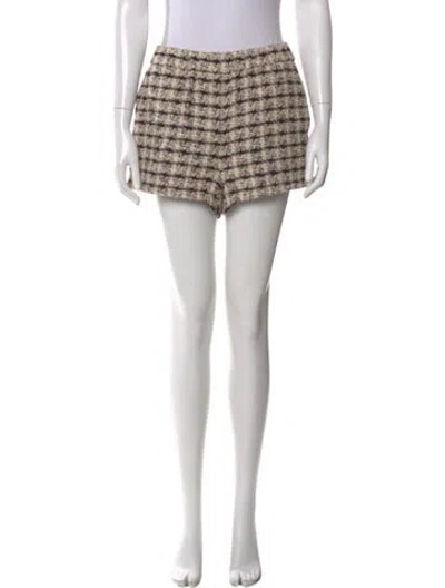 Pre-owned Anine Bing Printed Mini Shorts In White