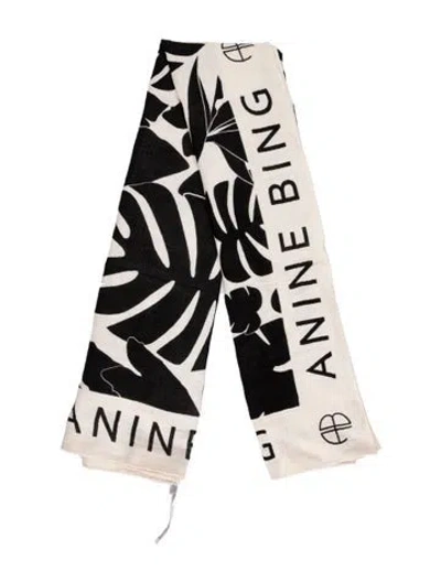 Pre-owned Anine Bing Printed Scarf In Neutral