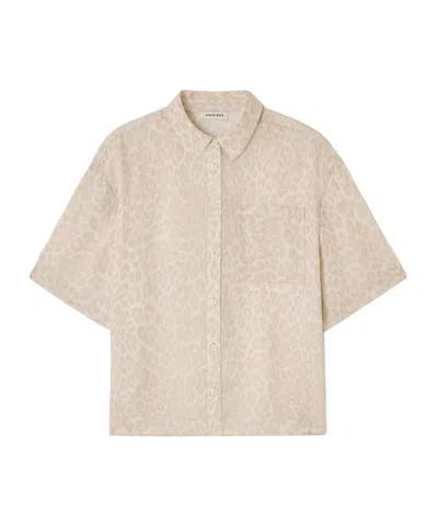 Anine Bing Printed Short-sleeve Shirt In Nude