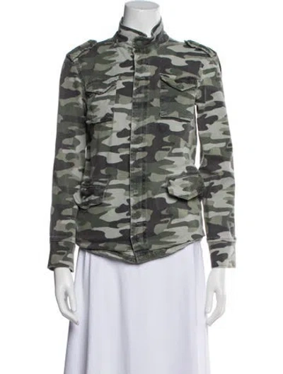 Pre-owned Anine Bing Printed Utility Jacket In Green