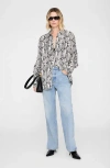 Anine Bing Python Bridget Shirt In Black