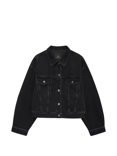 Anine Bing Quincy Button-up Jacket In Black