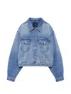 Anine Bing Structured Jacket Chest Pockets Silver Hardware In Blue