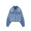 Anine Bing Structured Jacket Chest Pockets Silver Hardware In Blue
