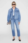Anine Bing Structured Jacket Chest Pockets Silver Hardware In Multi