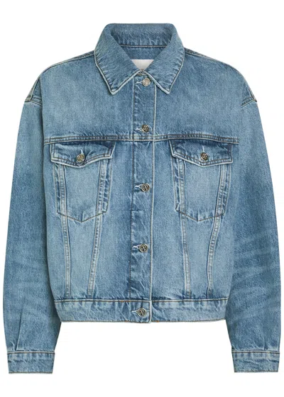 Anine Bing Quincy Panelled Denim Jacket In Blue