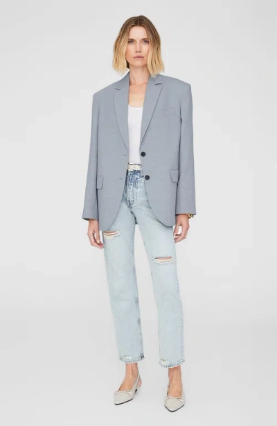 Anine Bing Quinn Blazer In Steel Blue