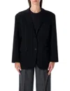 Anine Bing Single-breasted Blazer In Black