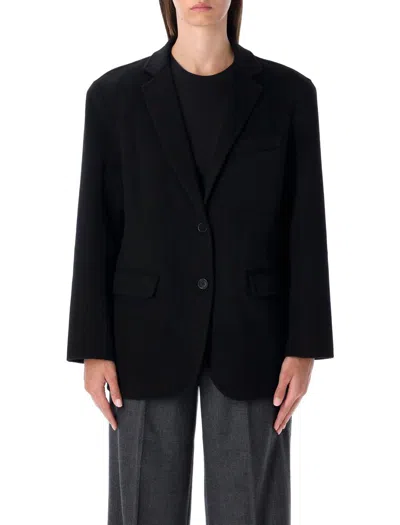 ANINE BING ANINE BING QUINN OVERSIZED BLACK WOOL CASHMERE BLAZER