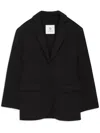 Anine Bing Oversized Wool-cashmere Blazer With Pockets And Padded Shoulders In Black