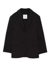 Anine Bing Oversized Wool-cashmere Blazer With Pockets And Padded Shoulders In Black
