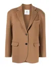 Anine Bing Quinn Single Breasted Blazer In Brown