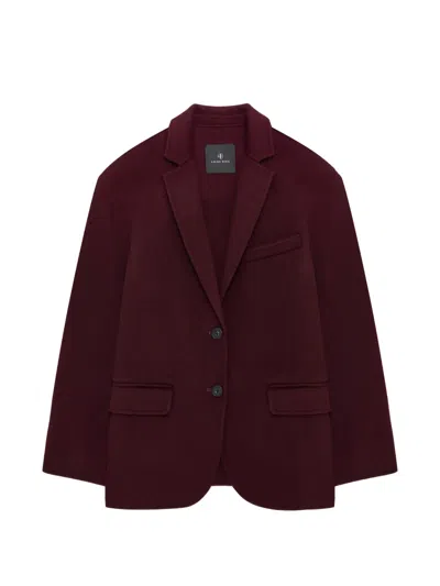 Anine Bing Quinn Blazer In Burgundy