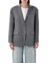 Anine Bing Wool And Cashmere Jacket With Flap Pockets In Gray