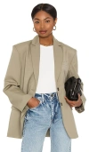 Anine Bing Quinn Blazer In Green Khaki