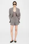 Anine Bing Quinn Blazer In Brown Plaid In Brown