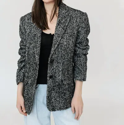 Anine Bing Quinn Blazer In Salt N Pepper In Multi
