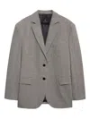 Anine Bing Quinn Herringbone Blazer Front Pockets In Gray