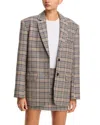 Anine Bing Quinn Check-pattern Single-breasted Blazer In Multi