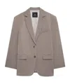 Anine Bing Quinn Oversize Single-breasted Jacket In Gray