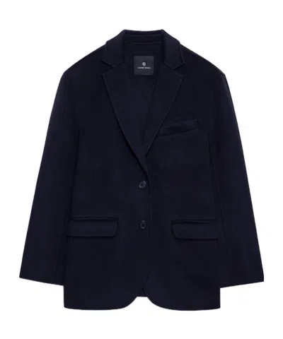 Anine Bing Quinn Buttoned Blazer In Blue