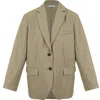 Anine Bing Quinn Buttoned Oversize Blazer In Green