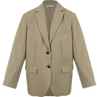 Anine Bing Quinn Buttoned Oversize Blazer In Green