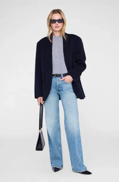 Anine Bing Quinn Cashmere Blend Blazer In Blue
