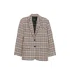 Anine Bing Quinn Check-pattern Single-breasted Blazer