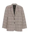 Anine Bing Quinn Check-pattern Single-breasted Blazer In Multi