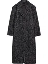 Anine Bing Quinn Wool Blend Herringbone Tweed Coat In Black