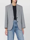 Anine Bing Quinn Herringbone Blazer Front Pockets In Gray