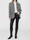 Anine Bing Houndstooth-pattern Tweed Blazer In Multi