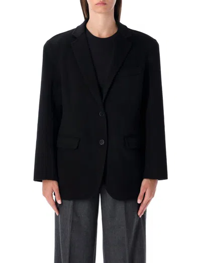 ANINE BING ANINE BING QUINN OVERSIZED BLACK WOOL CASHMERE BLAZER