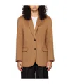Anine Bing Quinn Single Breasted Blazer In Brown