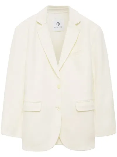 Anine Bing Quinn Blazer In Eggshell