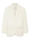 Anine Bing Oversized Wool-cashmere Blazer With Notched Collar In White