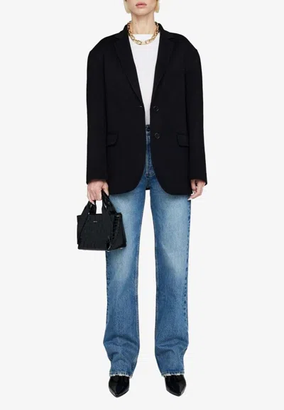 Anine Bing Quinn Single-breasted Blazer In Black