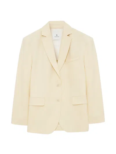 Anine Bing Quinn Single-breasted Blazer In Yellow