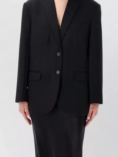 Anine Bing Quinn Tailored Blazer Structured Shoulders In Black