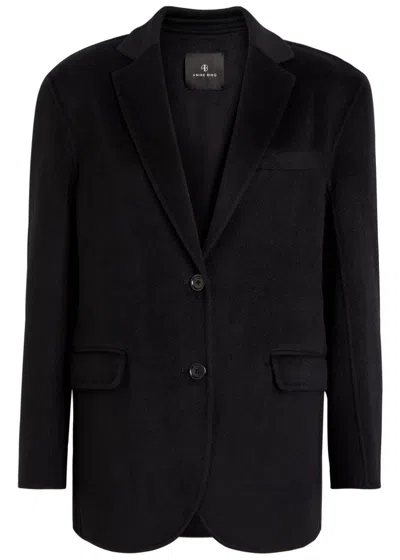 Anine Bing Quinn Wool And Cashmere-blend Blazer In Black