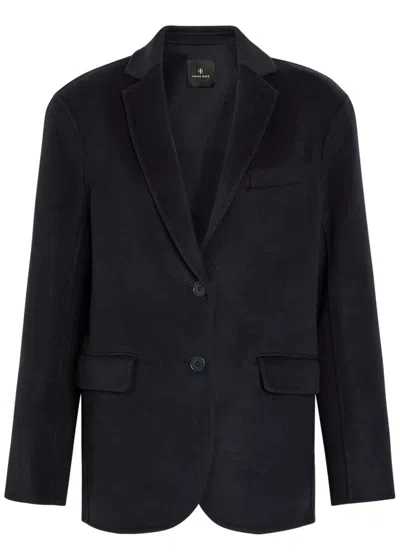 Anine Bing Quinn Wool And Cashmere-blend Jacket In Black