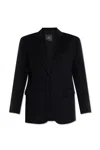 Anine Bing Quinn Wool Blazer In Black
