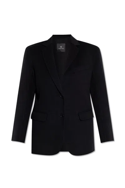 Anine Bing Quinn Wool Blazer In Black