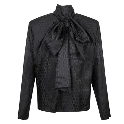 Anine Bing Rachel High Neck Blouse In Black